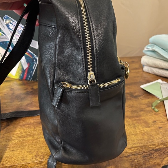 Versace Black Leather Backpack with Gold Medusa Charm. - Picture 8 of 14